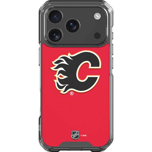 NHL Calgary Flames Solid Background iPhone 17 Pro Clear Case