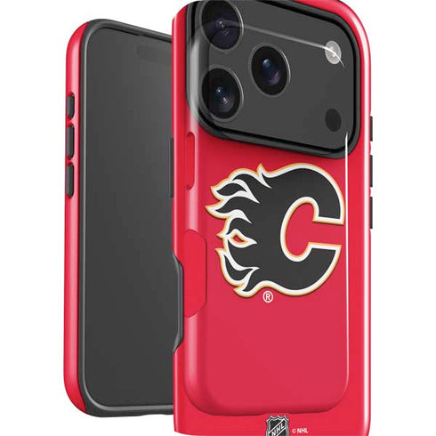 NHL Calgary Flames Solid Background iPhone 17 Pro Impact Case