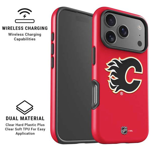 NHL Calgary Flames Solid Background iPhone 17 Pro Magsafe Impact Case