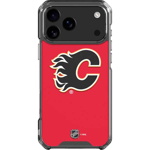 NHL Calgary Flames Solid Background iPhone 17 Pro Max Clear Case