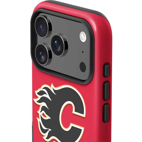 NHL Calgary Flames Solid Background iPhone 17 Pro Max Impact Case