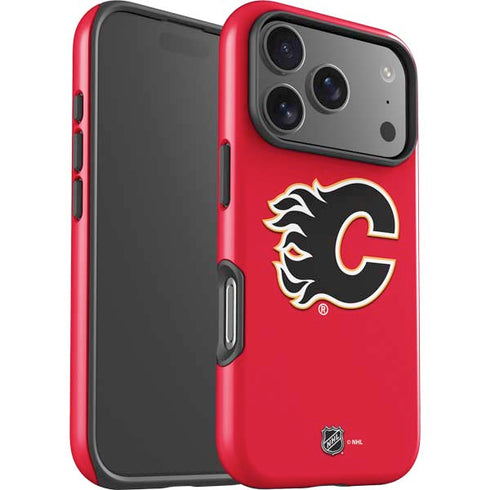 NHL Calgary Flames Solid Background iPhone 17 Pro Max Impact Case