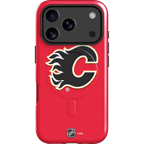 NHL Calgary Flames Solid Background iPhone 17 Pro Max Magsafe Impact Case