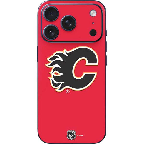NHL Calgary Flames Solid Background iPhone 17 Pro Skin