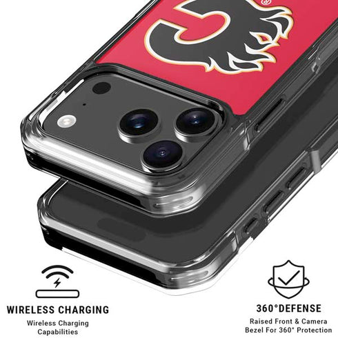 NHL Calgary Flames Solid Background iPhone 18 Pro Clear Case