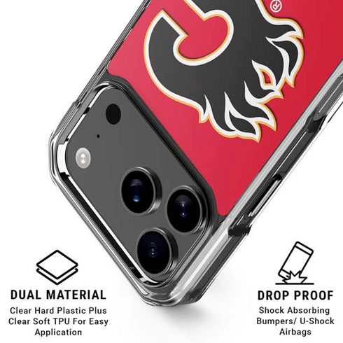 NHL Calgary Flames Solid Background iPhone 18 Pro Clear Case