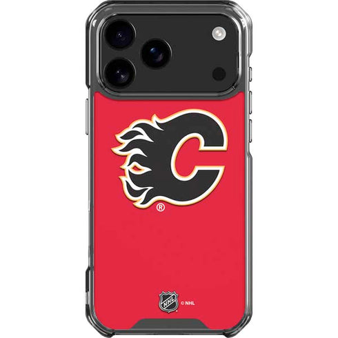 NHL Calgary Flames Solid Background iPhone 18 Pro Max Clear Case