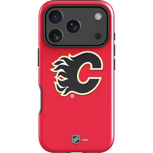 NHL Calgary Flames Solid Background iPhone 18 Pro Max Impact Case