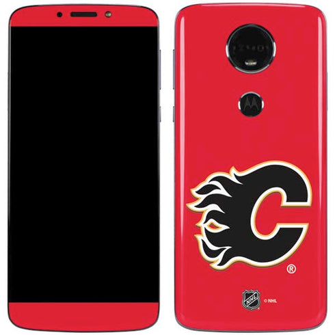 NHL Calgary Flames Solid Background Moto E5 Plus Skin