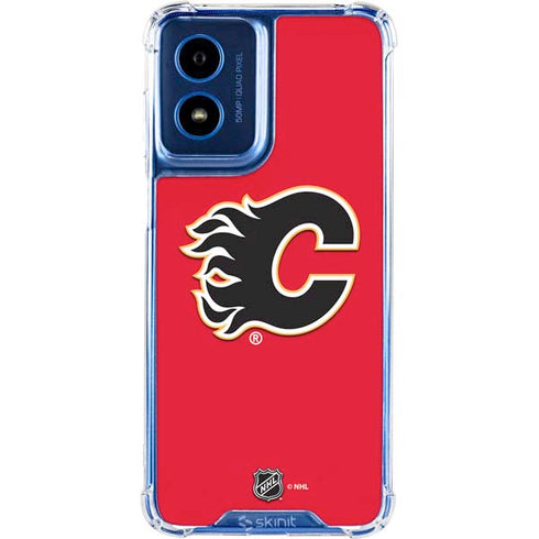 NHL Calgary Flames Solid Background Moto G 5G (2024) Clear Case