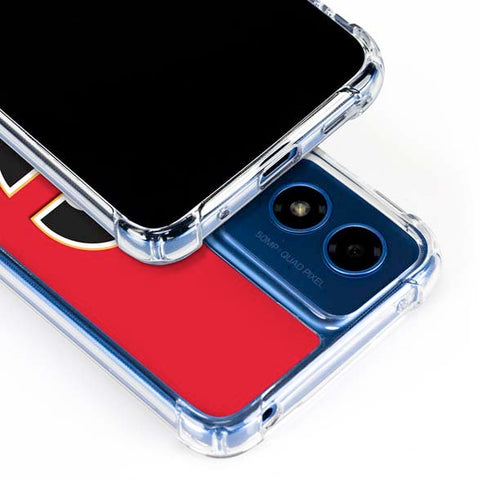 NHL Calgary Flames Solid Background Moto G 5G (2024) Clear Case