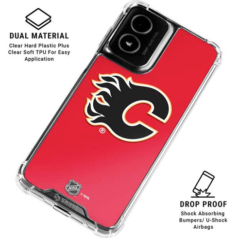 NHL Calgary Flames Solid Background Moto G Power 5G (2024) Clear Case