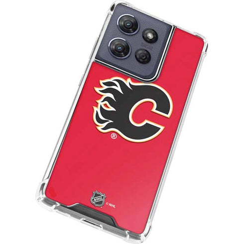 NHL Calgary Flames Solid Background Moto G Stylus 5G (2025) Clear Case