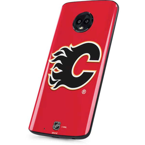 NHL Calgary Flames Solid Background Moto G6 Skin