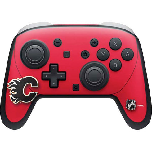 NHL Calgary Flames Solid Background Nintendo Skins