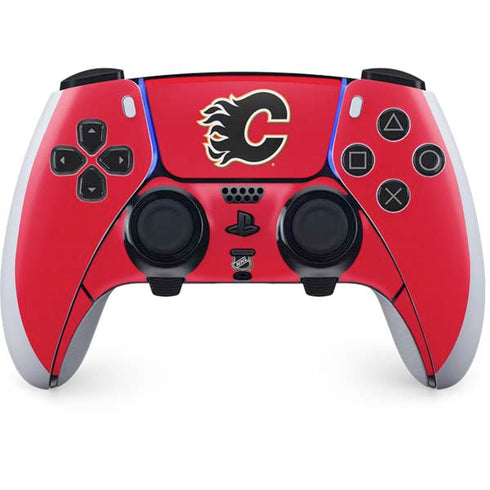 NHL Calgary Flames Solid Background PS5 DualSense Edge Pro Controller Skin