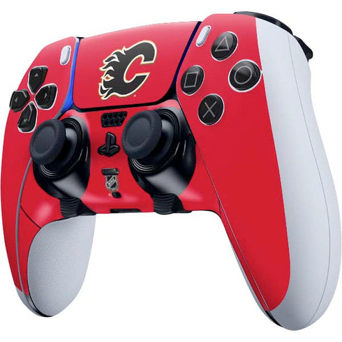 NHL Calgary Flames Solid Background PS5 DualSense Edge Pro Controller Skin