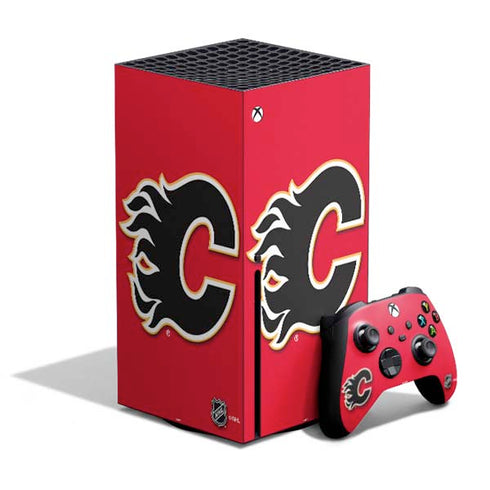 NHL Calgary Flames Solid Background Xbox Series X Skins
