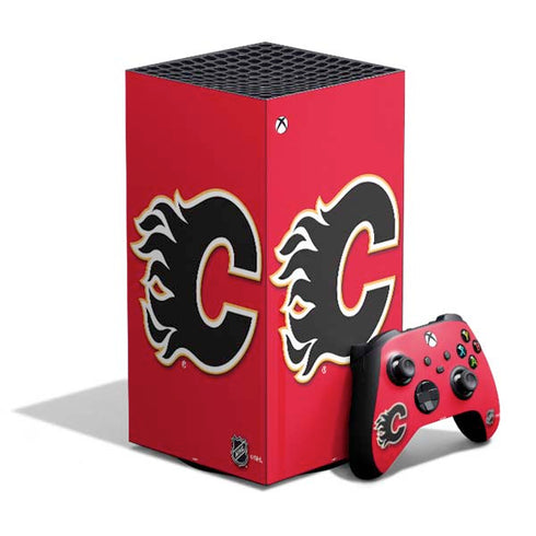 NHL Calgary Flames Solid Background XBox Series X Digital Edition Bundle Skin