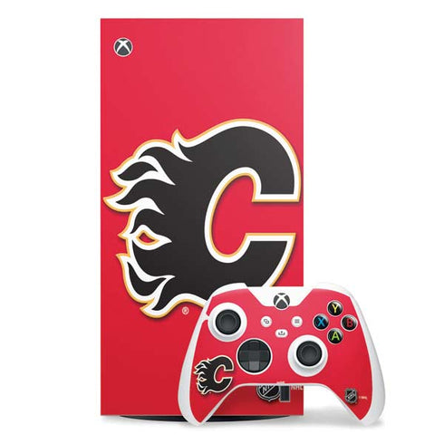 NHL Calgary Flames Solid Background Xbox Series X Skins