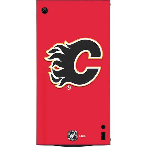 NHL Calgary Flames Solid Background XBox Series X Digital Edition Console Skin