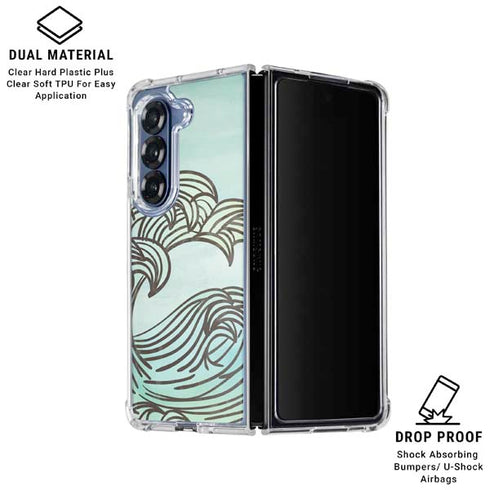 California Big Wave Galaxy Z Fold6 Clear Case