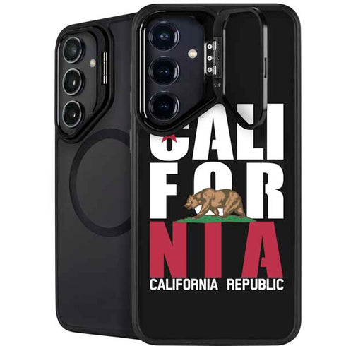 California Black Block Galaxy S25 Kickstand Case