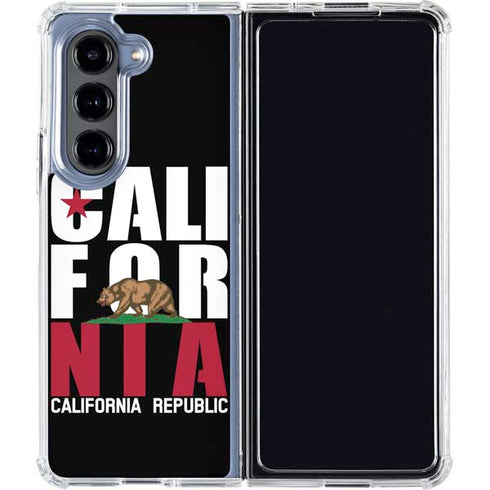 California Black Block Galaxy Z Fold5 5G Clear Case