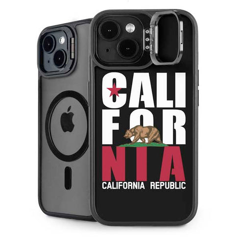 California Black Block iPhone 14 Plus Kickstand Case