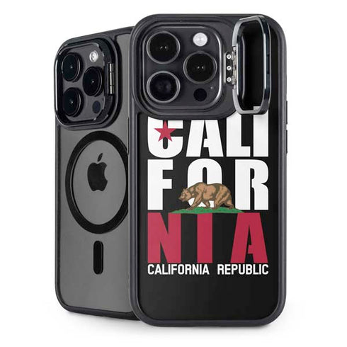 California Black Block iPhone 14 Pro Max Kickstand Case
