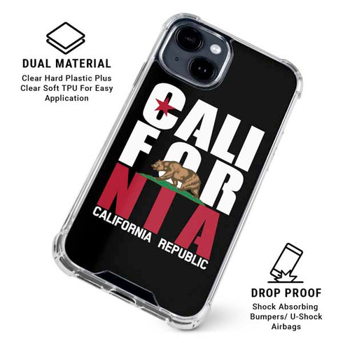 California Black Block iPhone 15 Clear Case