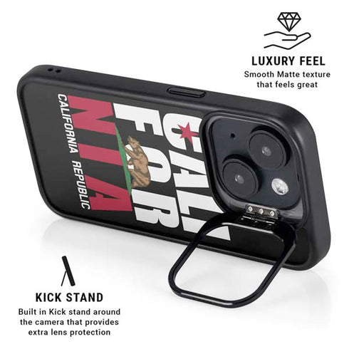 California Black Block iPhone 15 Kickstand Case