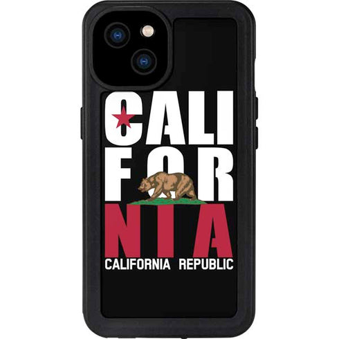 California Black Block iPhone 15 Plus Waterproof Case