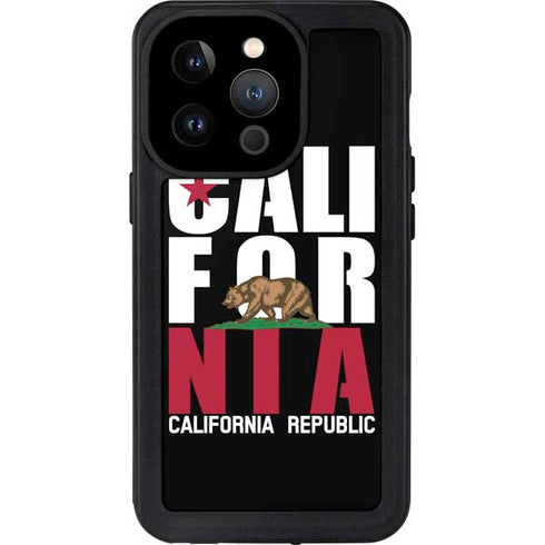 California Black Block iPhone 15 Pro Waterproof Case