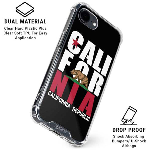 California Black Block iPhone 16e Clear Case