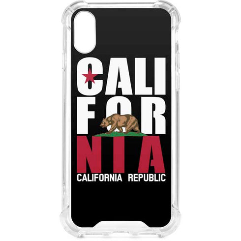 California Black Block iPhone XS Clear Case