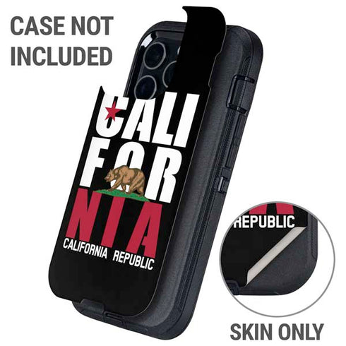 California Black Block Otterbox Defender iPhone Skin