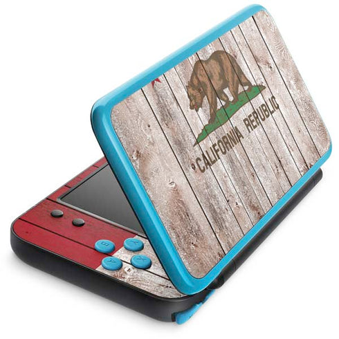 California Flag Dark Wood Nintendo Skins
