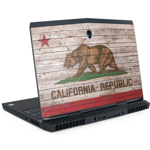 California Flag Dark Wood Dell Alienware Skin