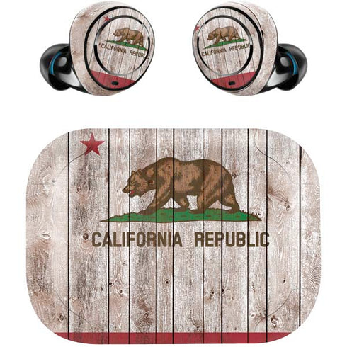 California Flag Dark Wood Amazon Echo Buds Skin