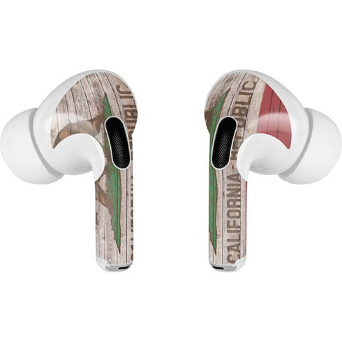 California Flag Dark Wood AirPods Skins