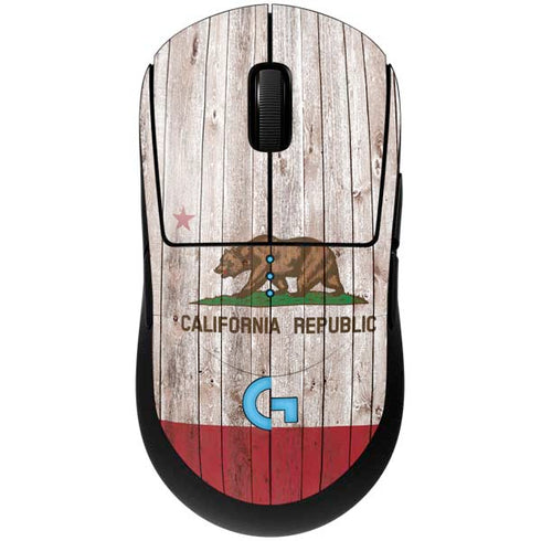 California Flag Dark Wood G Pro Wireless Gaming Mouse Skin