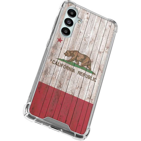 California Flag Dark Wood Galaxy A16 5G Clear Case