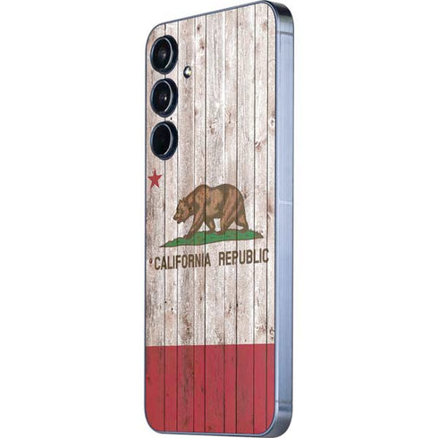 California Flag Dark Wood Galaxy A35 5G Skin
