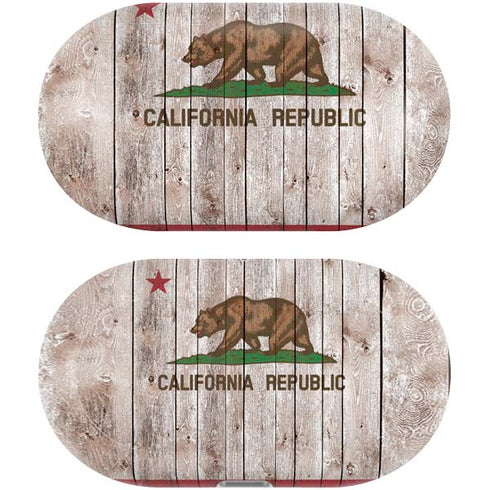 California Flag Dark Wood Galaxy Buds Plus Skin