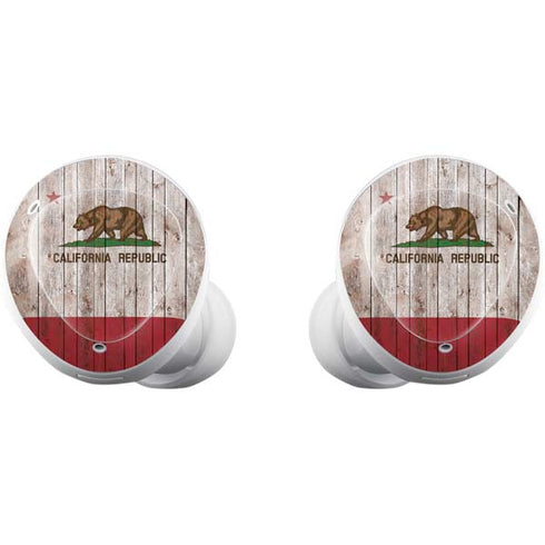 California Flag Dark Wood Galaxy Buds Plus Skin