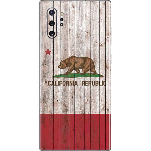 California Flag Dark Wood Galaxy Note 10 Plus Skin