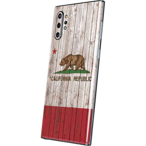 California Flag Dark Wood Galaxy Note 10 Plus Skin