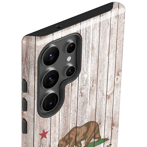 California Flag Dark Wood Galaxy S23 Ultra Pro Case