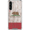 California Flag Dark Wood Galaxy S24 FE Clear Case
